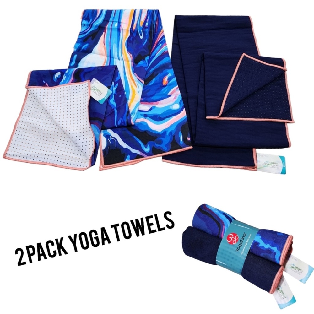 NWT Yogafina 2 Pack Yoga Mat Towels To Prevent Slipping Twin Pack A
